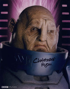 CHRISTOPHER RYAN -  Gen Stael/ Cmdr Stark Sontarain in Doctor Who -hand signed 10 x 8 photo