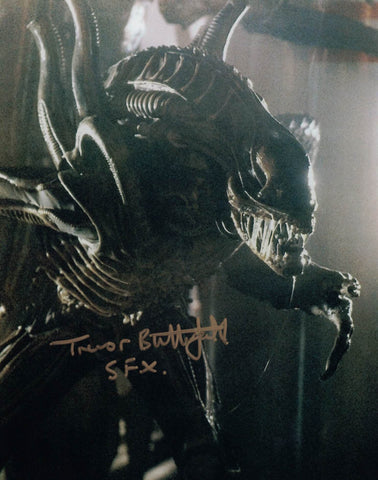 TREVOR BUTTERFIELD - Special Effects Aliens  hand signed 10 x 8 photo